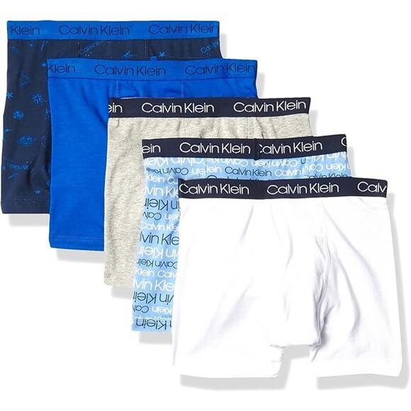 New 5-Pack Calvin Klein Boys XL Modern Cotton Blend Underwear Boxer Briefs - Picture 1 of 6